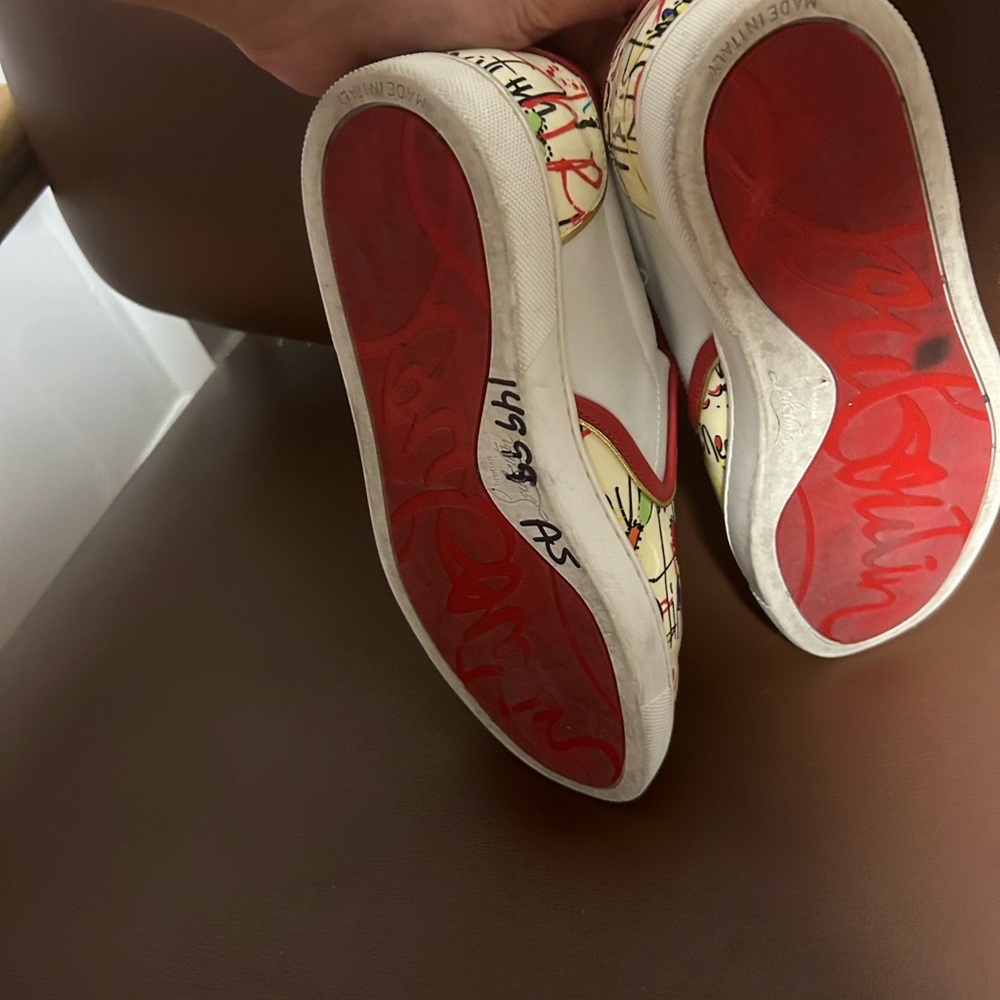 Christian Louboutin Multicolor Patent Leather Slip-on Sneakers size 39 - Picture 5 of 6